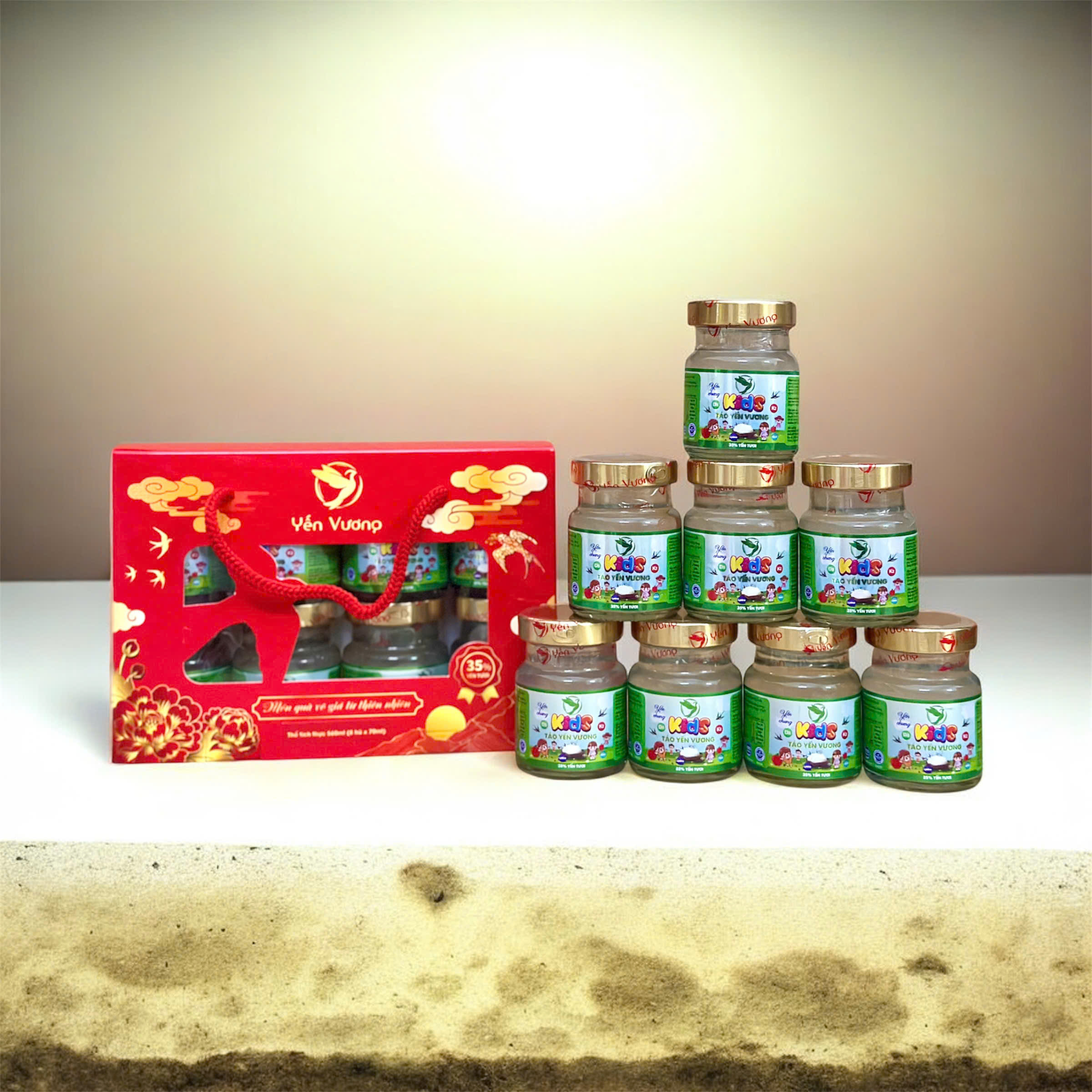 Lốc 8 hũ yến Vương 70ml Kids Táo